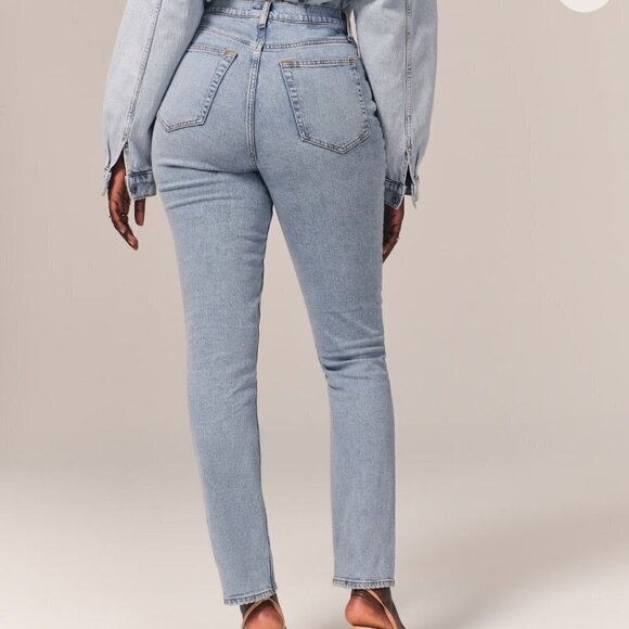 Abercrombie Curve Love The 90s Skin Straight Ultra High Rise Jeans Size 25/0 - Picture 5 of 9